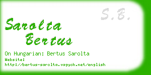 sarolta bertus business card